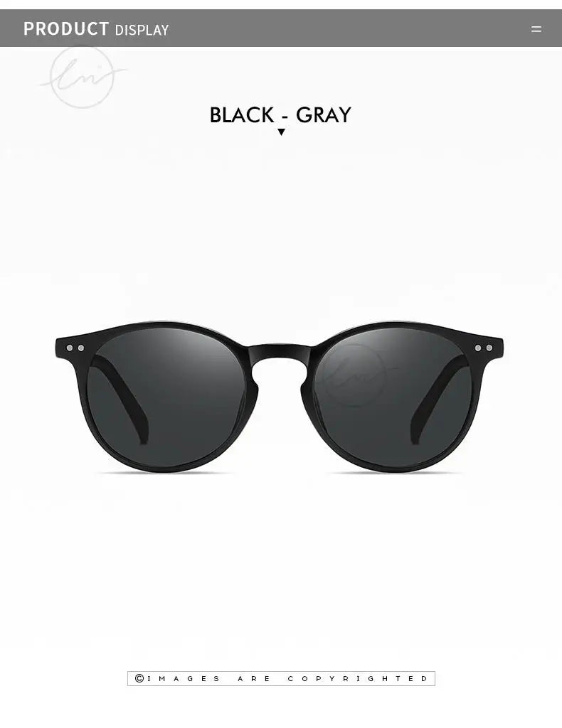 Retro Round Sunglasses Women Men Ultralight TR90 Polarized Unisex Driving Shades Vintage Sun Glasses UV400 Gafas De Sol