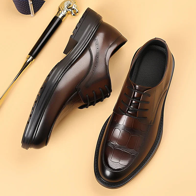 Fashion Men's Oxford Office Shoes High Quality Casual Leather Round ToeFlat Designer Business Dress Shoes Outdoor Walking Shoes