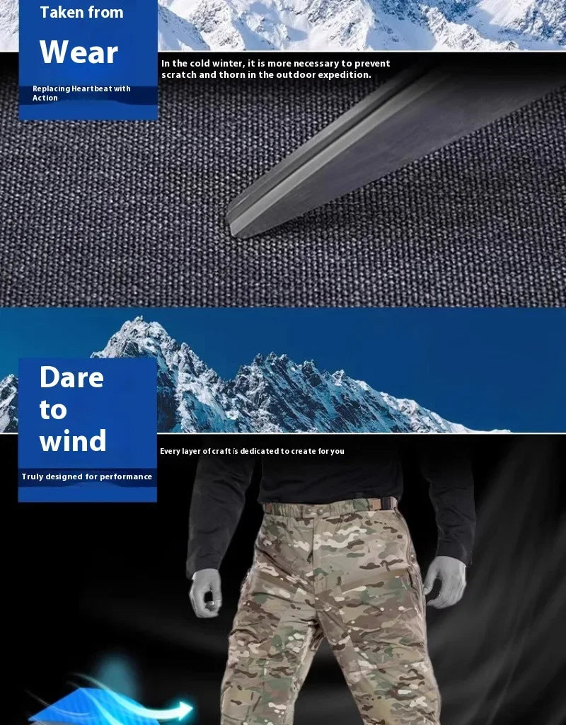 Tactical Men's Warm Cotton Pants Camouflage Winter Thickened Polar Cold Clothing Mountaineering Military Outdoor Sprint Pants