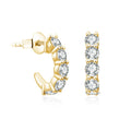 New in Round 3.0mm Moissanite Hool Earrings Passed Diamond Test Yellow Rose Plated Stud Earrings for Women Fine Jewelry