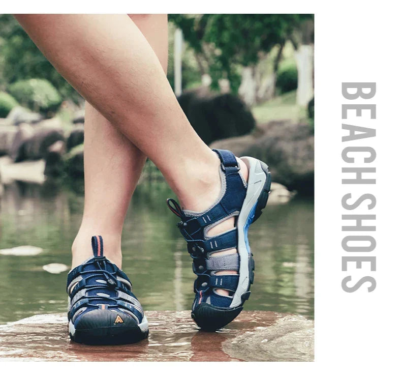 Summer Outdoor Sandals for Men Breathable Hiking Shoes Water Beach Mens Sandals Camping Climbing Aqua Sneaker