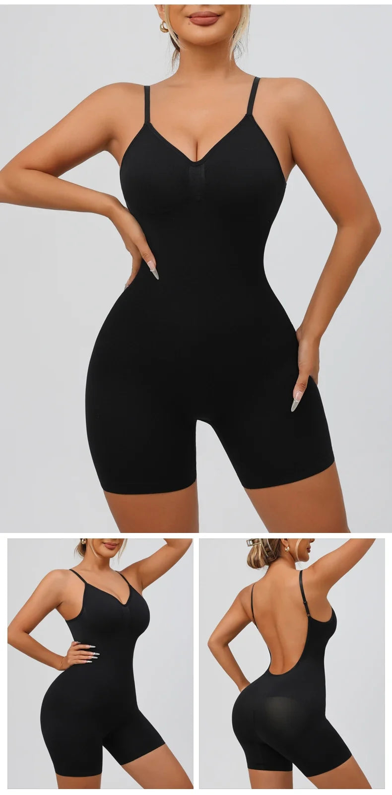 Seamless Low Back Bodysuit Shapewear Women Butt Lifter Smooth Body Shaper Backless Slimming Sheath Flat Belly Corset Underwear
