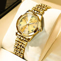 Elegant Fashion Women's Watches Luxury Brand Original Quartz Watch for Ladies Waterproof Stainless Steel Luminous Date