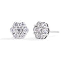 Round Cut 2.5mm 3.0mm Moissanite Diamond Earring Flower shape D VVS1 Color 925 Silver Pure 10k 14k Au750 Gold for Women