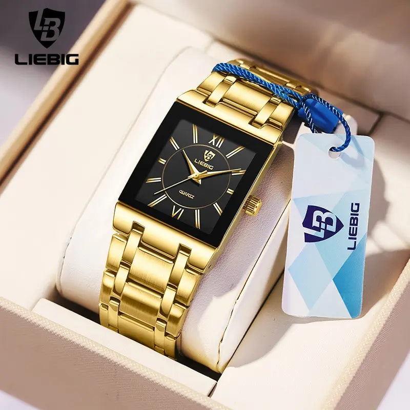 Luxury Golden Quartz Wristwatches For Female Girl Male Fashion 30m Waterproof Women Ladies Mens Watches Relogio Feminino