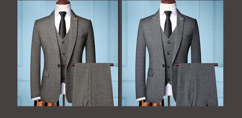 Suit  Men's Fashionable Business Banquet, Trendy Singer, Grid Host, Casual Wedding Banquet Dress, Male Star Performance Suit