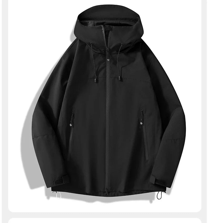 Unisex Waterproof Softshell Jacket Hiking Camping Climbing Trekking Hooded Windbreaker Casual Sporty Rain Coat Men Women