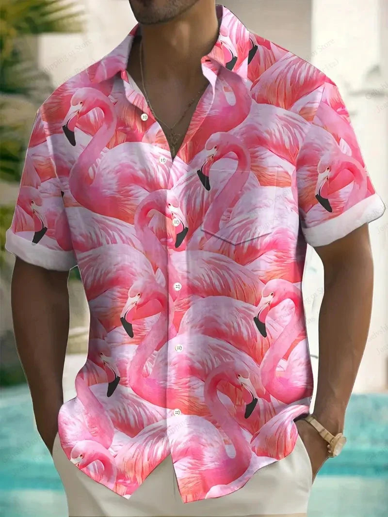 Men's Vocation Lapel Camisa Oversized Hawaiian Shirts