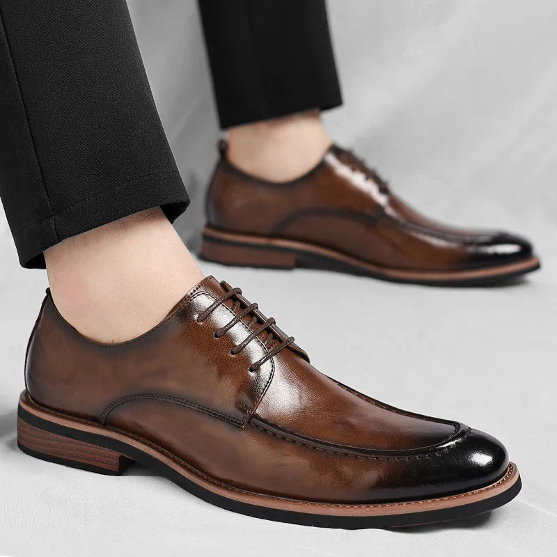 High Quality Male Oxford Shoes Leather Mens Casual Shoes Pointed Thick Bottom Business Brand Footwear Soft Comfortable Loafers
