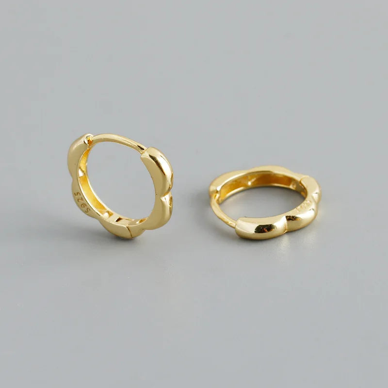 925 Sterling Silver Simple European Plum Circle Hoop Earrings For Women Fashion Charms Huggies Party Jewelry Accessories