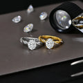 New 2CT Oval Cut Moissanite Ring S925 Silver 18K Gold Plated Cross Solitaire Rings for Women Engagement Wedding Jewelry