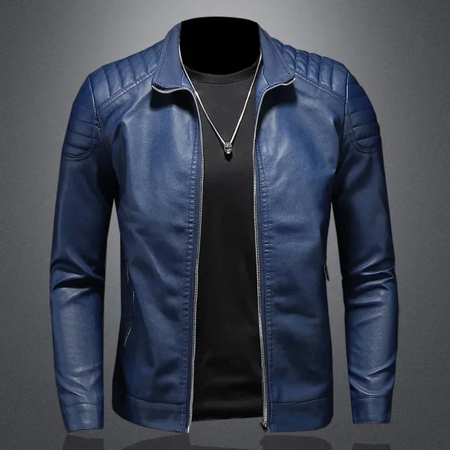Men Leather Jacket Motorcycle Streetwear Baseball Outdoor Bomber Casual coat Men Autumn Motorcycle Windbreaker Male Outwear