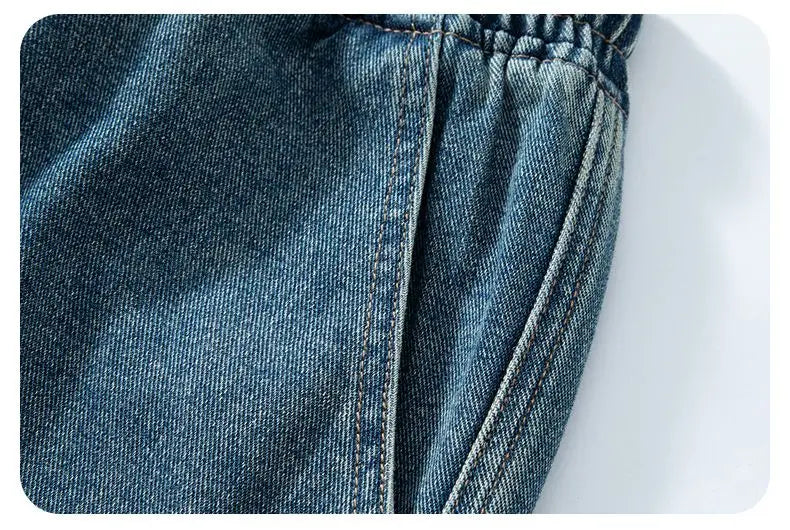 Bermuda Men's Denim Shorts Summer New Fashion Loose Jeans Casual Vintage Drawstring Cargo Short Pants Male Streetwear