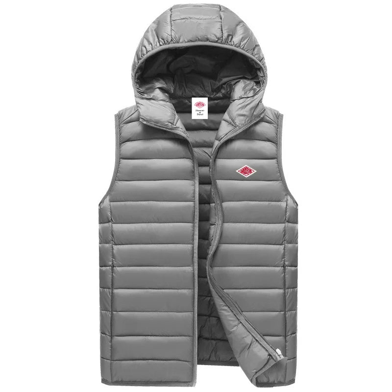 Autumn Winter Exported to Japanese Men Women Embroidery Logo Wearing Sleeveless Vest High-quality Classic Quilted Zipper Jacket