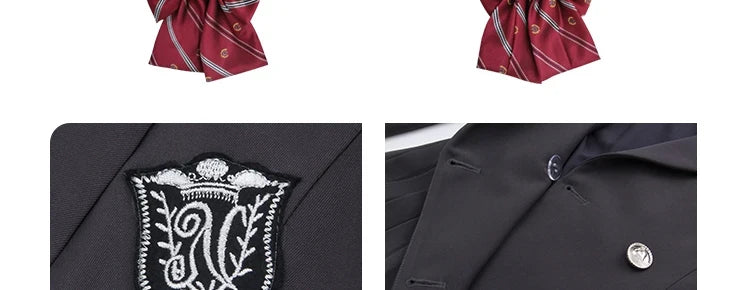 Sweet Style Suit Dress Korean Drama Main Character Waist Cinched Beautiful  Skirt College Style High Waist Double Breaste...