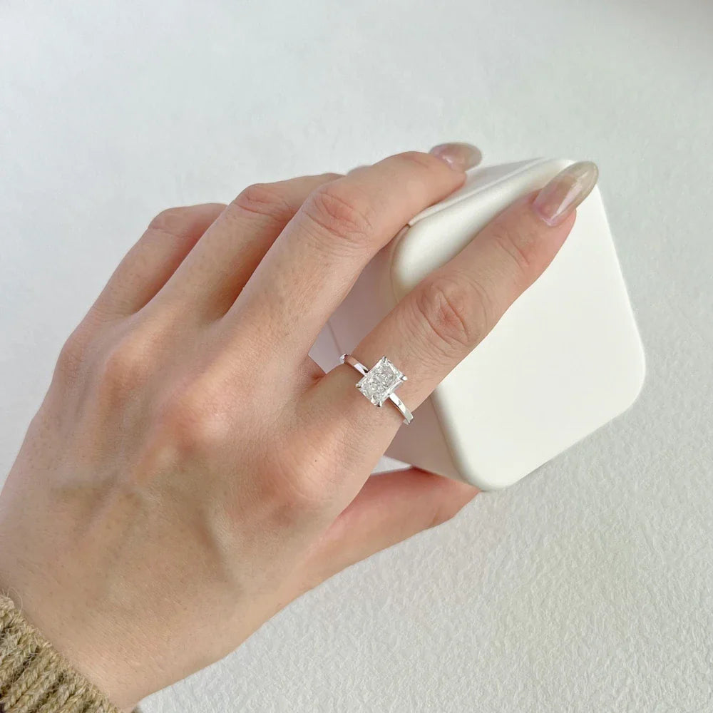 18K Gold Plated 925 Sterling Silver Crushed Ice Cut Lab Sapphire Gemstone Wedding Party Fine Jewelry Rings Wholesale