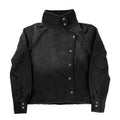 جاكيت Y2k Fencing Vintage Wash بتدرجات لونية وأزرار غير منتظمة جاكيت للجنسين على الطراز القوطي Harajuku Streetwear من قماش القطن جاكيت كاجوال