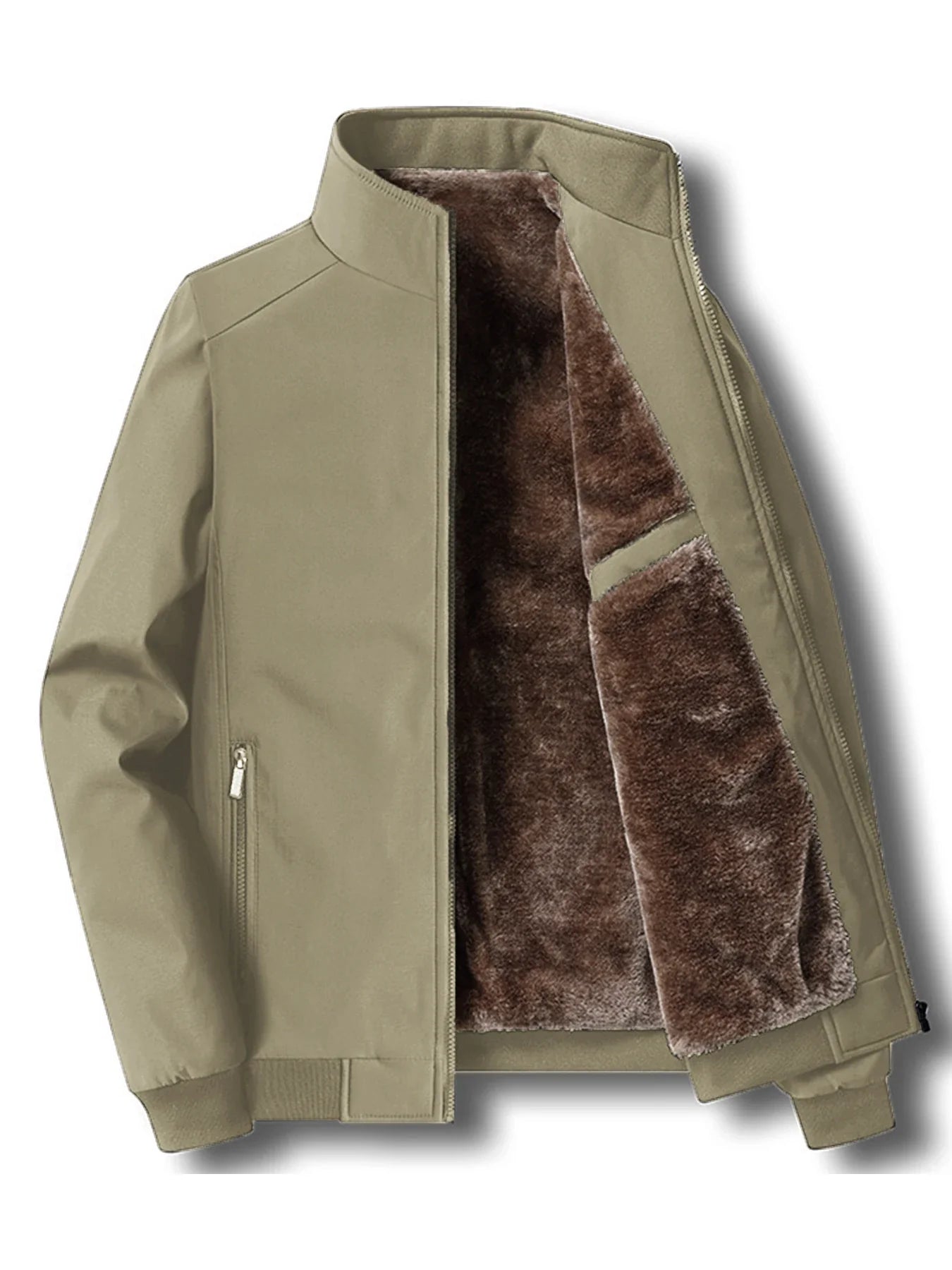 New Autumn and Winter Velvet Jacket Men's Stand-Up Collar Cotton Padded Thickened Warm Casual Jacket