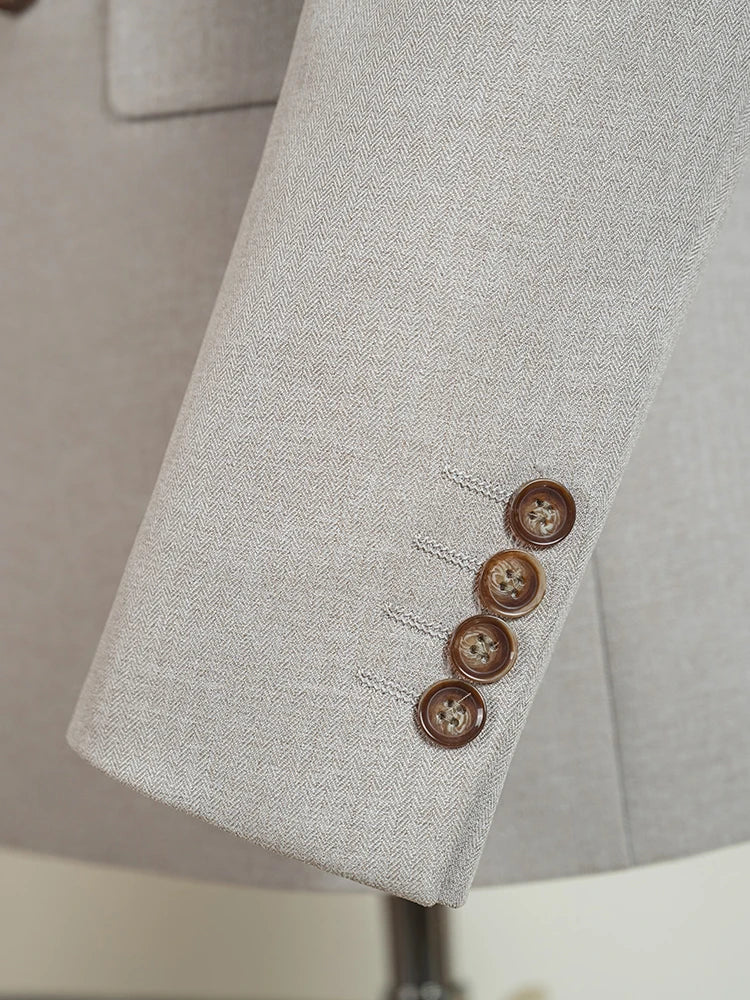 Turkish style Elegant Man Suit khaki 2 Pcs Set Modern Wedding Party Suits for Men Stylish Business office suit