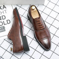 2025 men's shoes with red sole, fashionable business, leisure, party, daily retro carving, lace up, exposed navel formal shoes