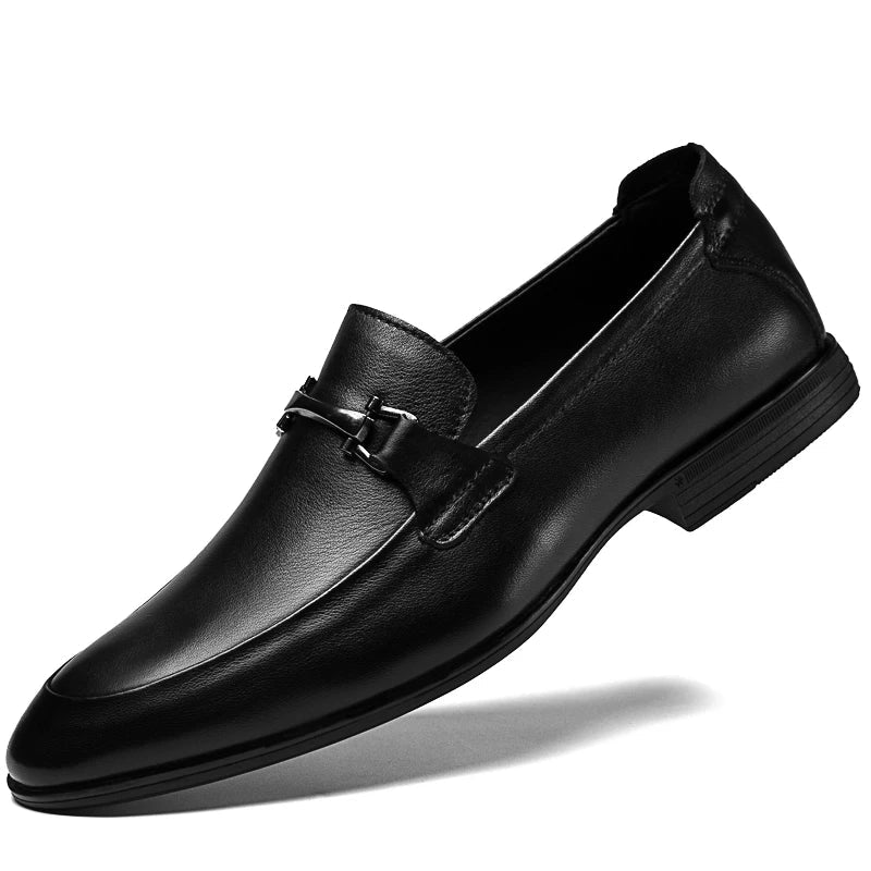 2024 New Luxury Brand Black Genuine Leather Gentleman Fashion Dress Shoes Men Business Loafers Men's Shoes Slip on Big Size 49