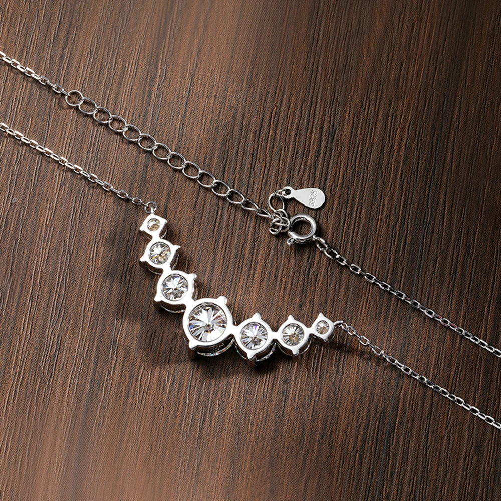 Moissanite Necklace for Woman Wedding Fine Jewely with Certificates 925 Sterling Sliver Plated 18k White Gold Necklace