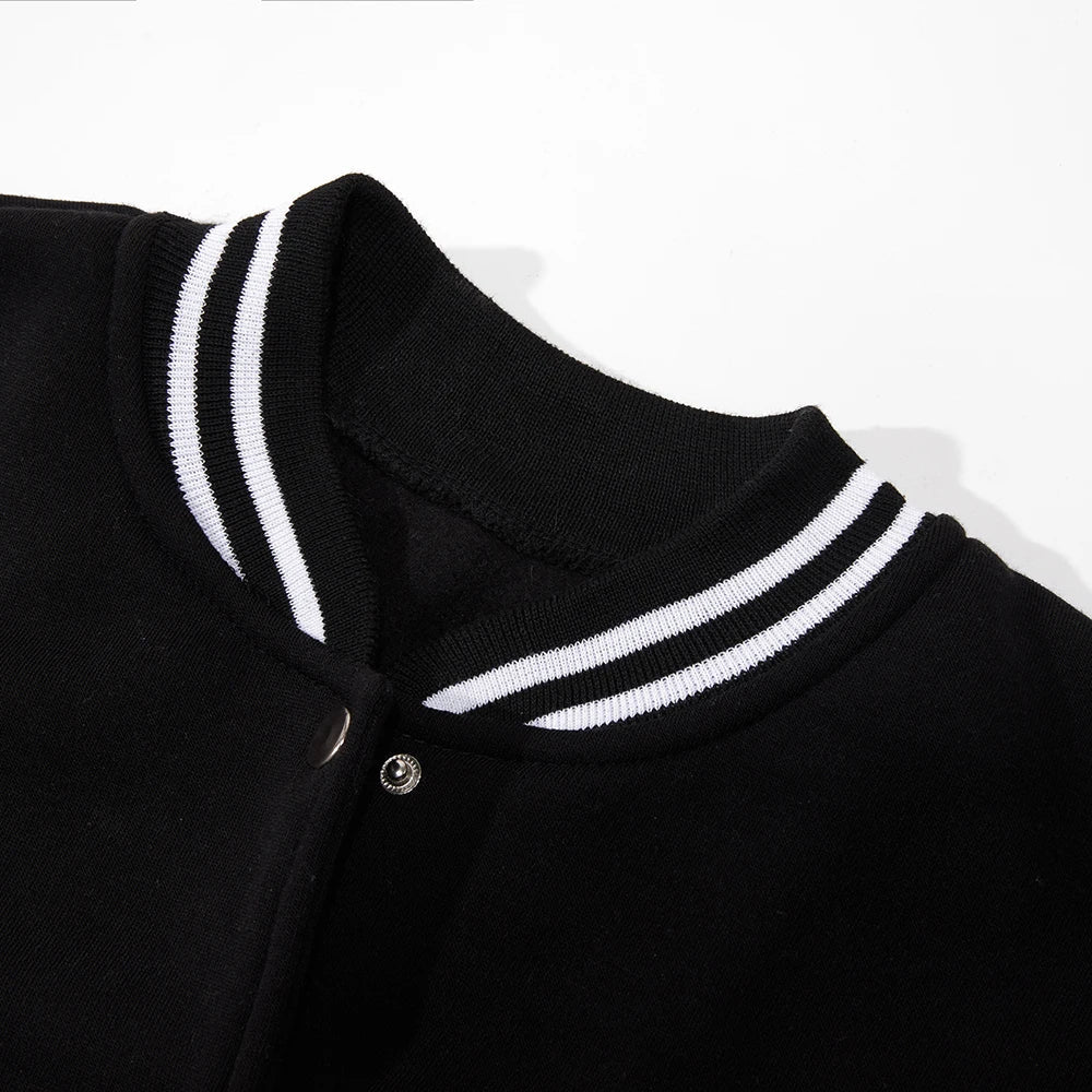 New York City Art Letters Prints Baseball Jackets Men Fleece Loose Streetwear Fashion Y2K Jersey Fashion Casual Tops Man