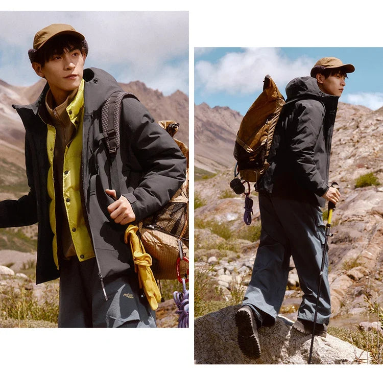 Down Jacket Men Rainproof and Windproof Parka 2026 Winter New Warm Casual Outerwear