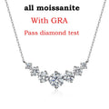 1.7-5CTTW All Moissanite Necklace for Women Smile Princesses Sparkling Diamond Pendant S925 Sterling Silver Plated PT950