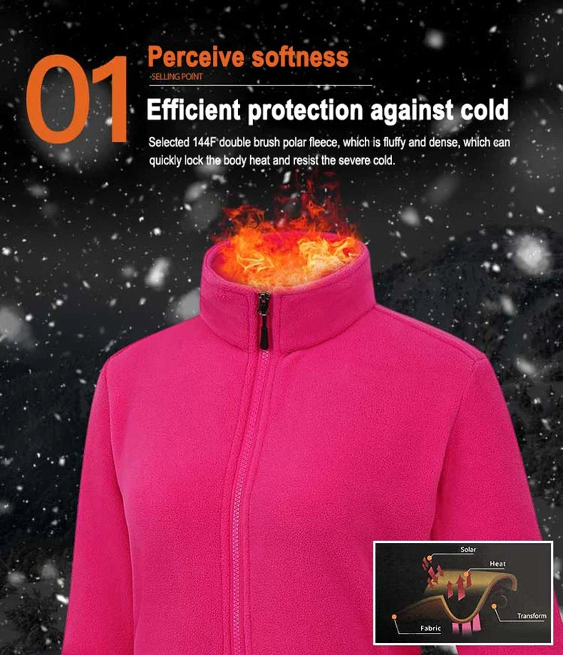 Winter Polar Fleece Jackets Women Windproof Thermal Soft Shell Jacket Outdoor Hiking Camping Skiing Climbing Warm Coat