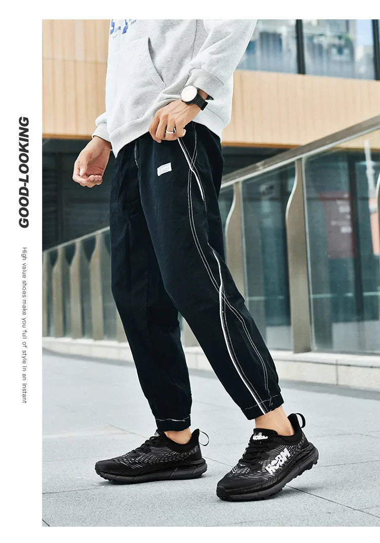 Men's Marathon Shoes Running Shoes Breathable High elasticity Cushioning Male Lightweight Sports Shoes Fitness Training