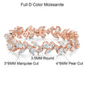 Marquise/Pear Cut Full Moissanite Bracelet For Woman S925 Silver 18K Gold D Color Lab Diamond Bracelet Fine Jewelry