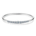 3.6CTTW Moissanite Bar Bracelet Adjustable Wrist Cuff Open Bangle 925 Sterling Silver for Women Wedding Gift Round Cut