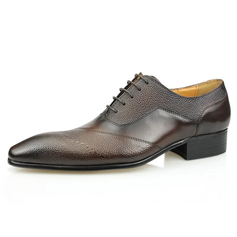 Men's Dress Shoes Formal Cap Toe Oxford Genuine Leather Shoes for Men Comfortable Classic Boot Factory Wholesale Drop Shipping