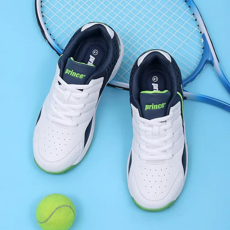 Professional Leather Men Badminton Shoes Couple Anti-Slip Training Sneaker Lightweight Women Tennis Shoes Volleyball Sport Shoes