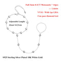 3mm Round Bezel Moissanite Bracelets for Women 14-21cm Adjustable Chain GRA Certified s925 Silver Diamond Bubble Bracelet