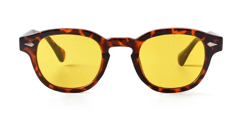 Fashion Transparent Blue Round Sunglasses Women Men 2024 Retro Rivet Tortoise Small Square Sun Glasses UV400 Lunettes De Soleil