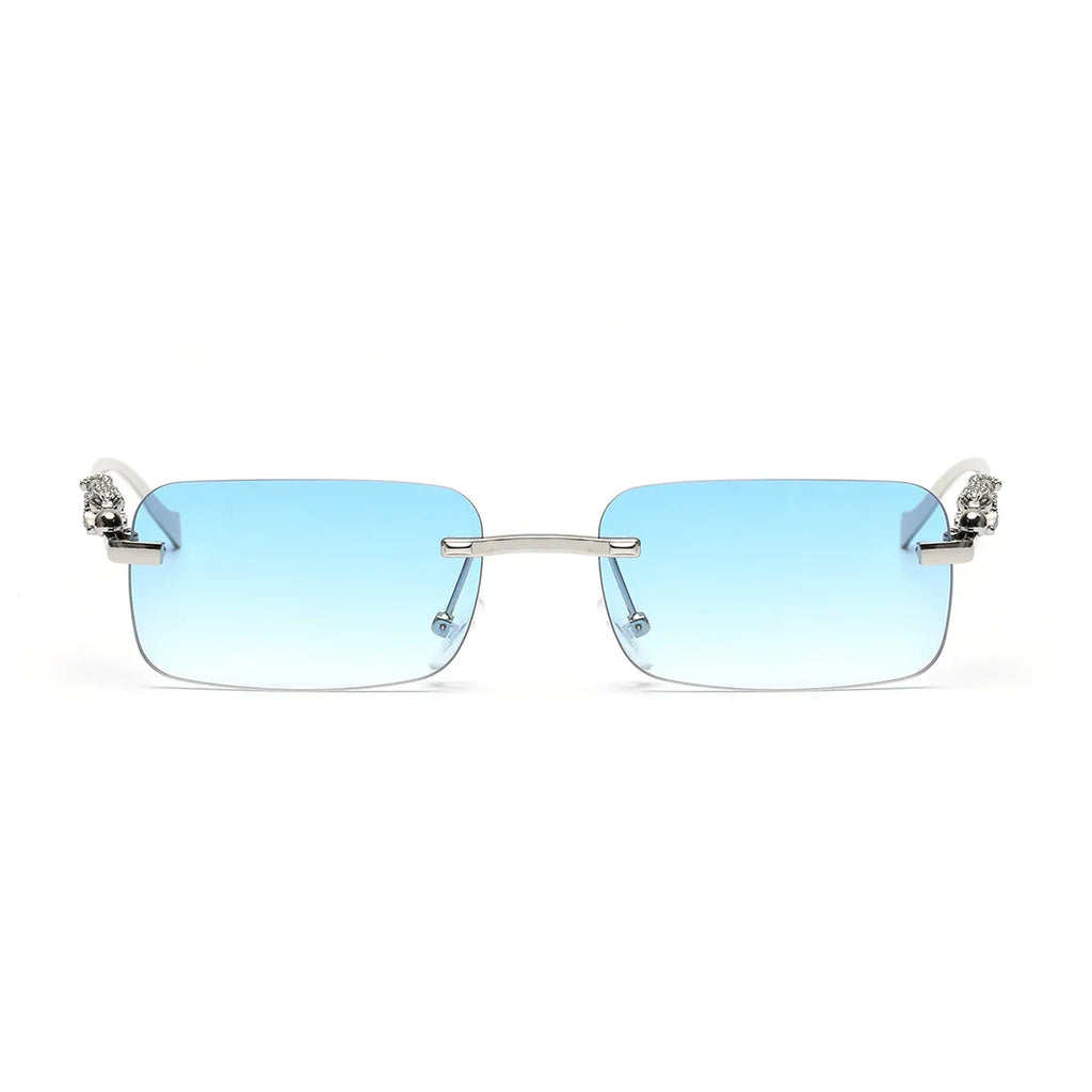 rimless sunglasses UV400 fashion square metal glasses for men women designer man's brand sun glasses shades for outdoor