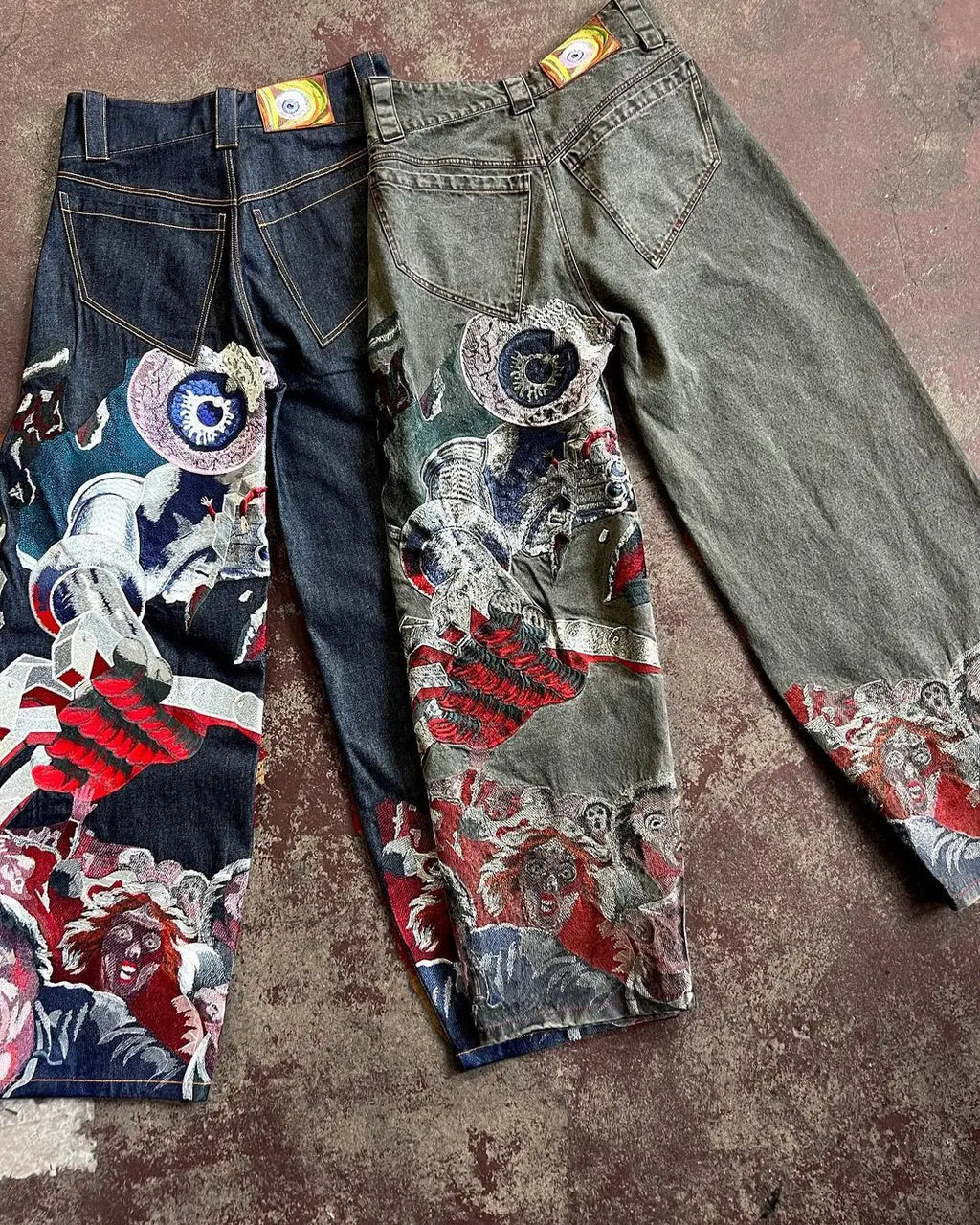Y2k Jeans Harajuku Punk Oversized Graphic Embroidery Baggy Jeans