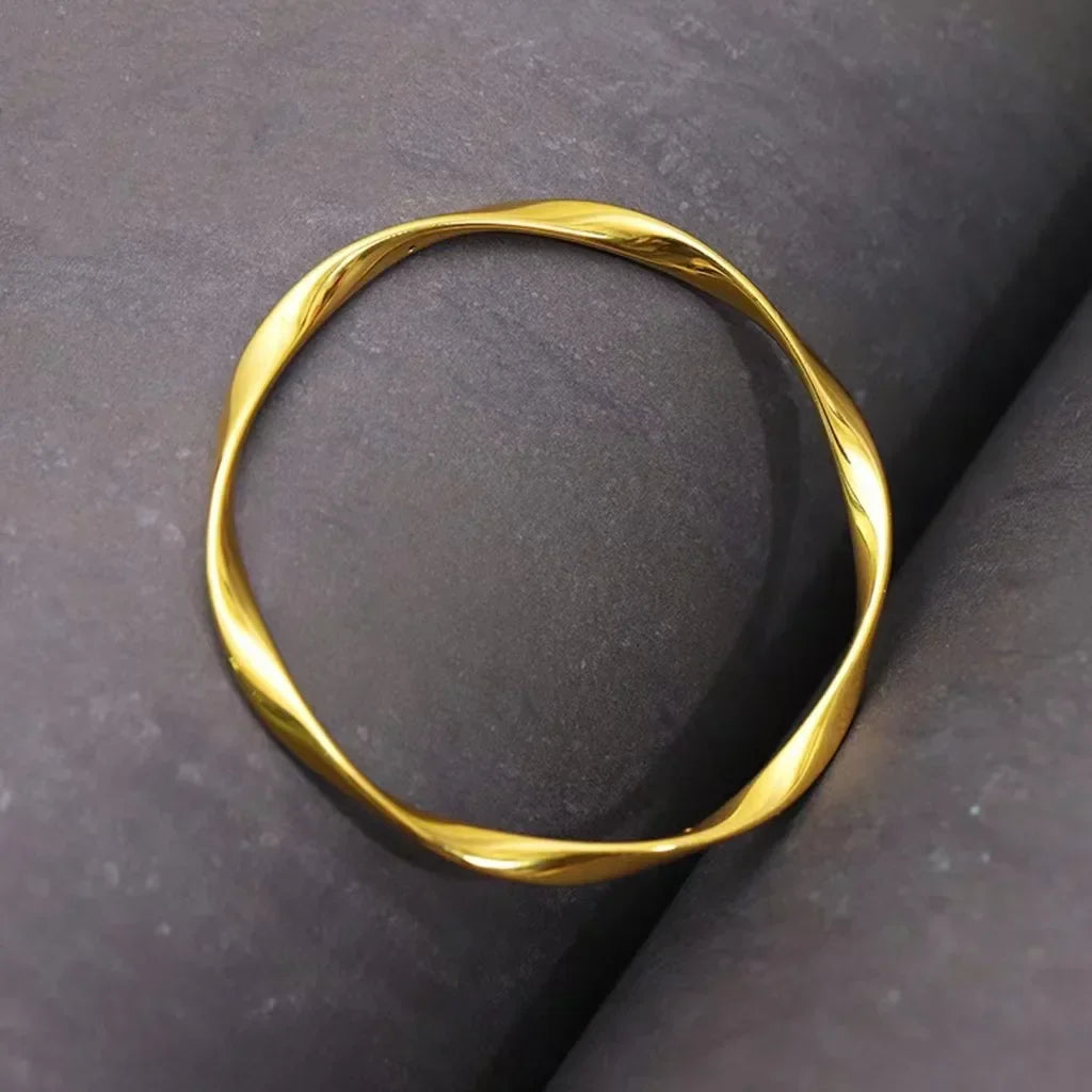Luxury 24K 9999 Pure Gold real gold Mobius Bracelet Love Endless Loop Bracelet Women's Closed Mouth Bracelet