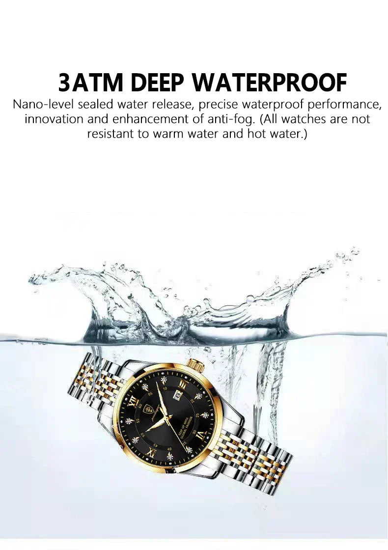 Luxury Woman Watch Waterproof Stainless Steel Luminous Date Ladies Watch Fashion Simple Casual Women’s Quartz Watches