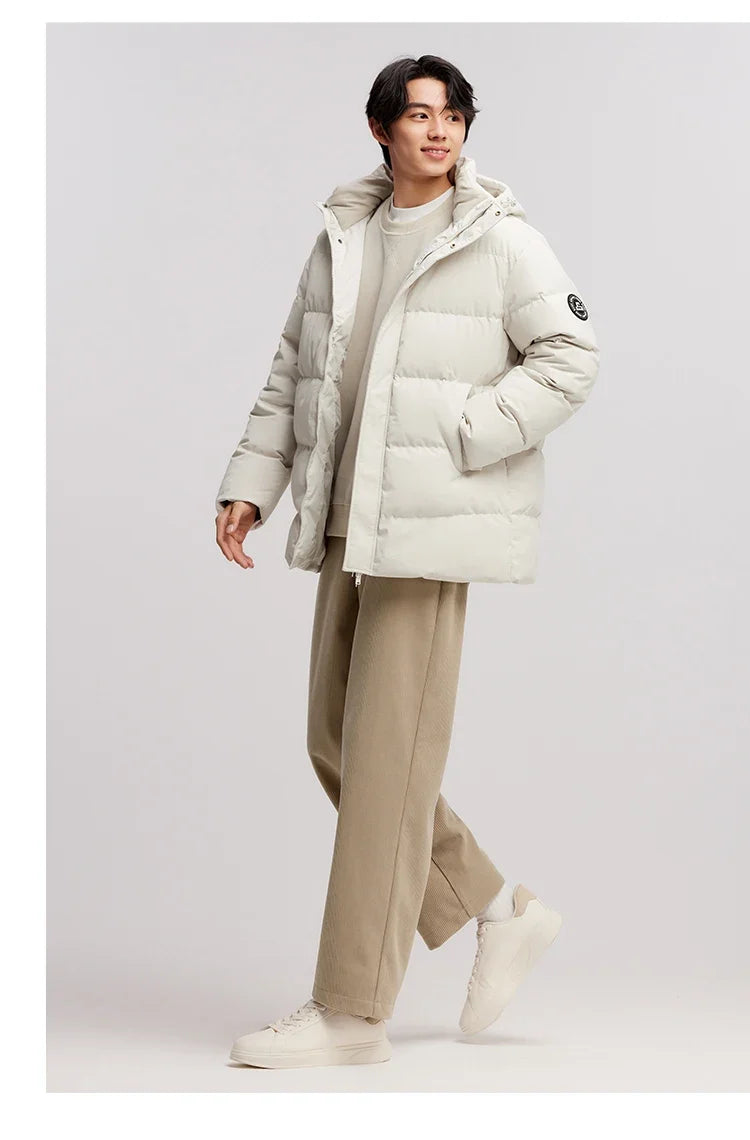 Down Jacket Men 2026 Winter New Hooded Mid-Length Thick Versatile Coat