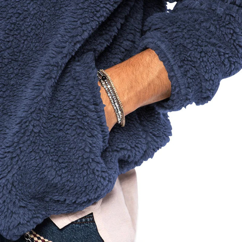 Men's Autumn and Winter Double-Sided Fleece Warm Jacket  Loose Hooded Casual Jacket