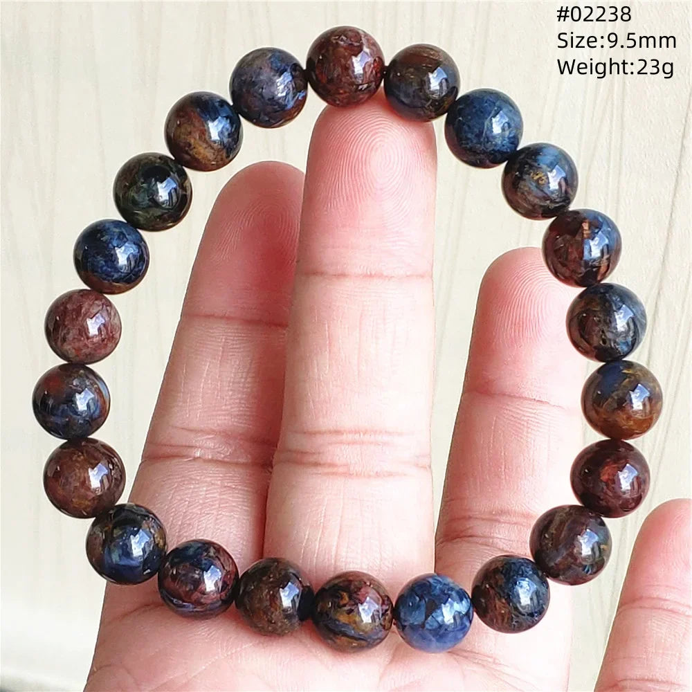 Natural Blue Pietersite Bracelet Women Men Beads Round Beads Chatoyant Cat Eye Fire Pietersite Namibia AAAAAA