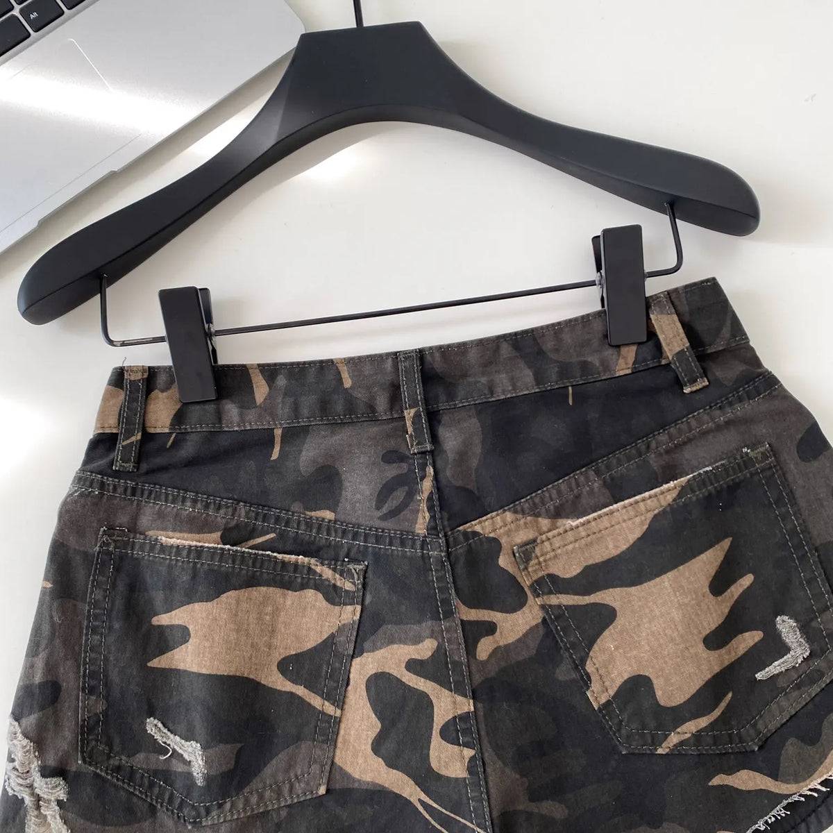 SINGREINY American Retro Camouflage Mini Shorts 2026 Ladies Hollow Out Slim Beach Pants Hot Girl Sexy Print Denim Shorts