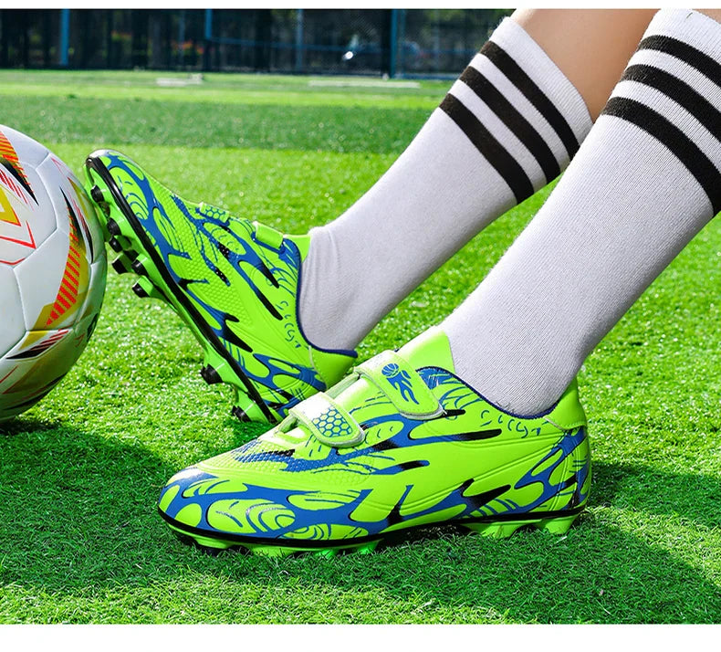 Professional Soccer Shoes Kids Long Spikes FG Football Boots Outdoor Grass Cleats Turf Football Shoes Boys Training Soccer Boots
