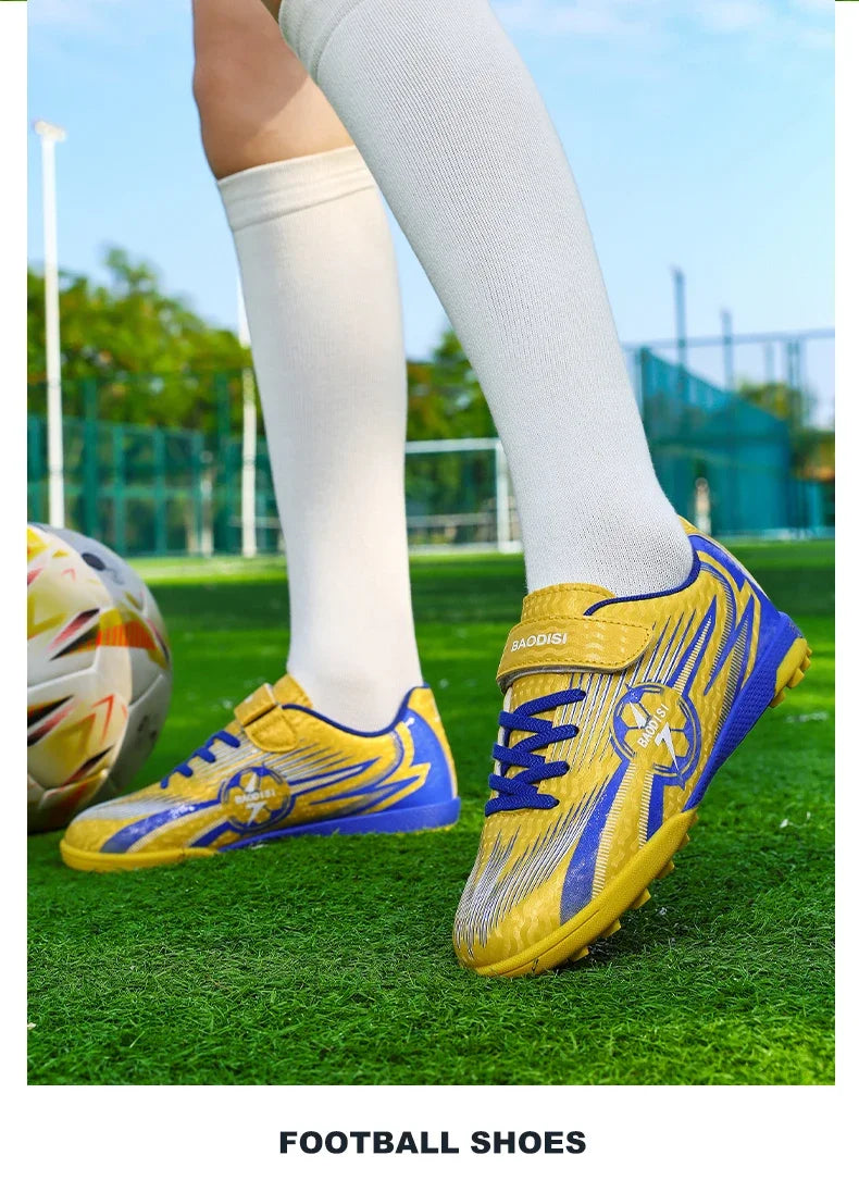 Kids Soccer Cleats Football Shoes AG/TF Studs Non Slip Wear Resistant Breathable Training Sneakers Children Boy Girl Match Boots
