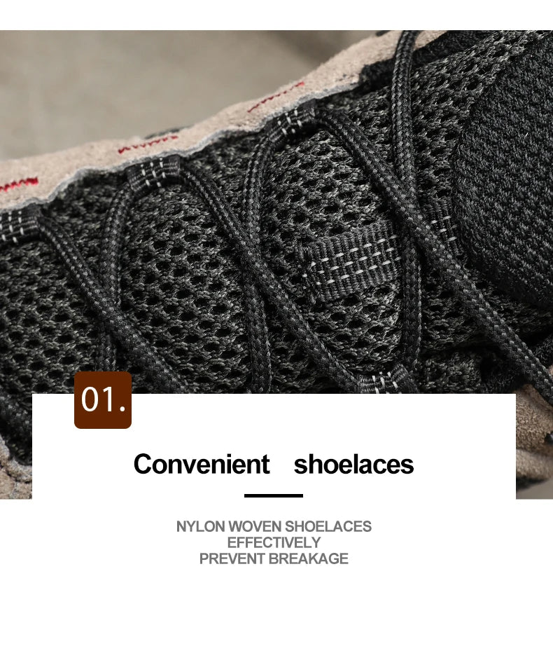 New Non-slip Wear Resistant Men‘s Outdoor Hiking Shoes Breathable Splashproof Climbing Men Sneaker Hunting Mountain Shoes