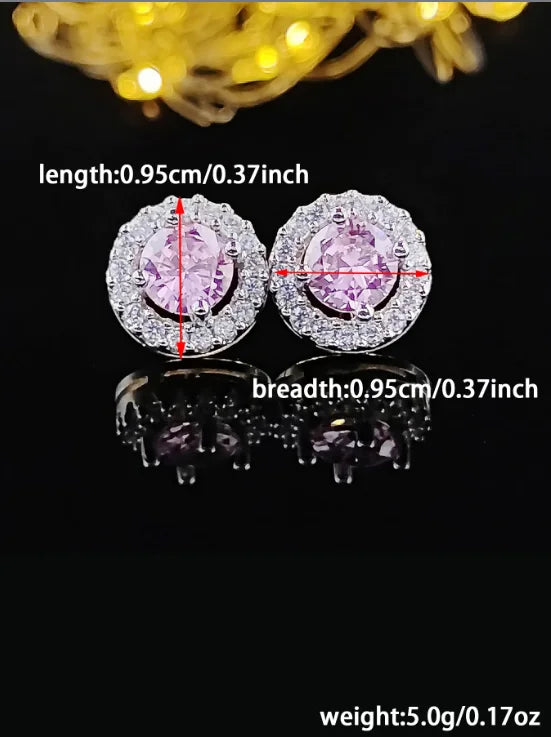 Silver Color Korean Zircon Circle Stud Earrings Brincos for Women Boucle D'oreille Femme Bijoux Gift Jewelry E232