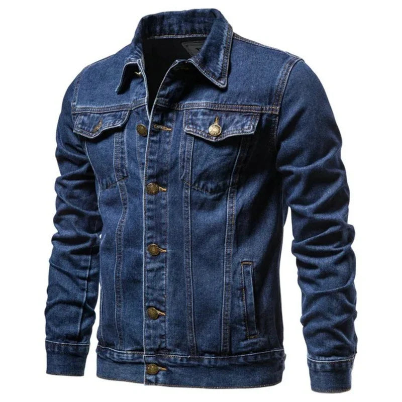 2026 New Autumn Men's Casual Workwear Jeans Jacket Loose Casual Versatile Youthful Male Solid Color Tops Dnim Mens Outwear
